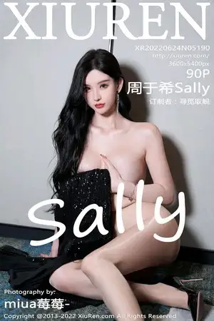 [XiuRen秀人网]No.5190_女神周于希Sally心愿旅拍黑色闪亮吊带长裙配超薄肉丝诱惑写真90P