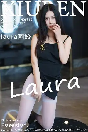 [XiuRen秀人网]No.6319_模特laura阿姣黑色吊带连衣短裙配渐变丝袜秀完美身材诱惑写真78P