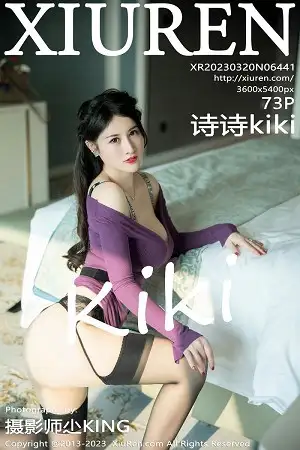 [XiuRen秀人网]No.6441_模特诗诗kiki私房半脱露性感黑色内衣配黑丝吊袜极致魅惑写真73P