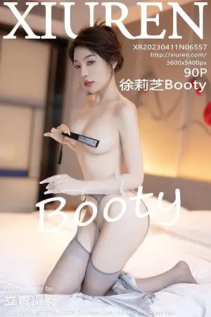 [XiuRen秀人网]No.6557_女神徐莉芝Booty黑灰露肩连身裙配超薄灰丝秀完美身材诱惑写真90P