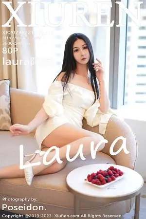 [XiuRen秀人网]No.7116_模特laura阿姣性感白色露肩连衣裙半脱露豪乳遮点极致诱惑写真80P