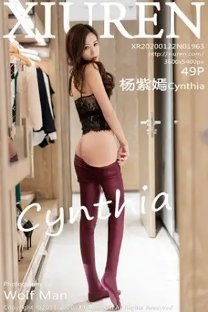 [XiuRen秀人网]No.1963_嫩模杨紫嫣Cynthia私房黑色蕾丝情趣内衣配紧身裤诱惑写真49P