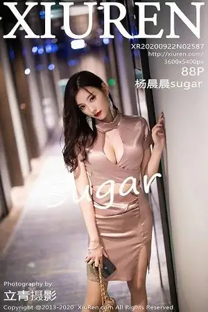 [XiuRen秀人网]No.2587_女神杨晨晨sugar香槟色吊裙半撩露超薄肉丝裤袜秀翘臀诱惑写真88P