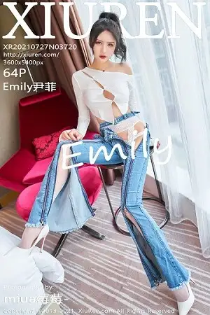 [XiuRen秀人网]No.3720_模特Emily尹菲私房脱牛仔裤露蕾丝吊袜内衣秀完美身材诱惑写真64P