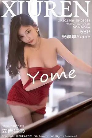 [XiuRen秀人网]No.3953_女神杨晨晨Yome私房猩红低胸吊裙配无内黑丝裤袜完美诱惑写真63P