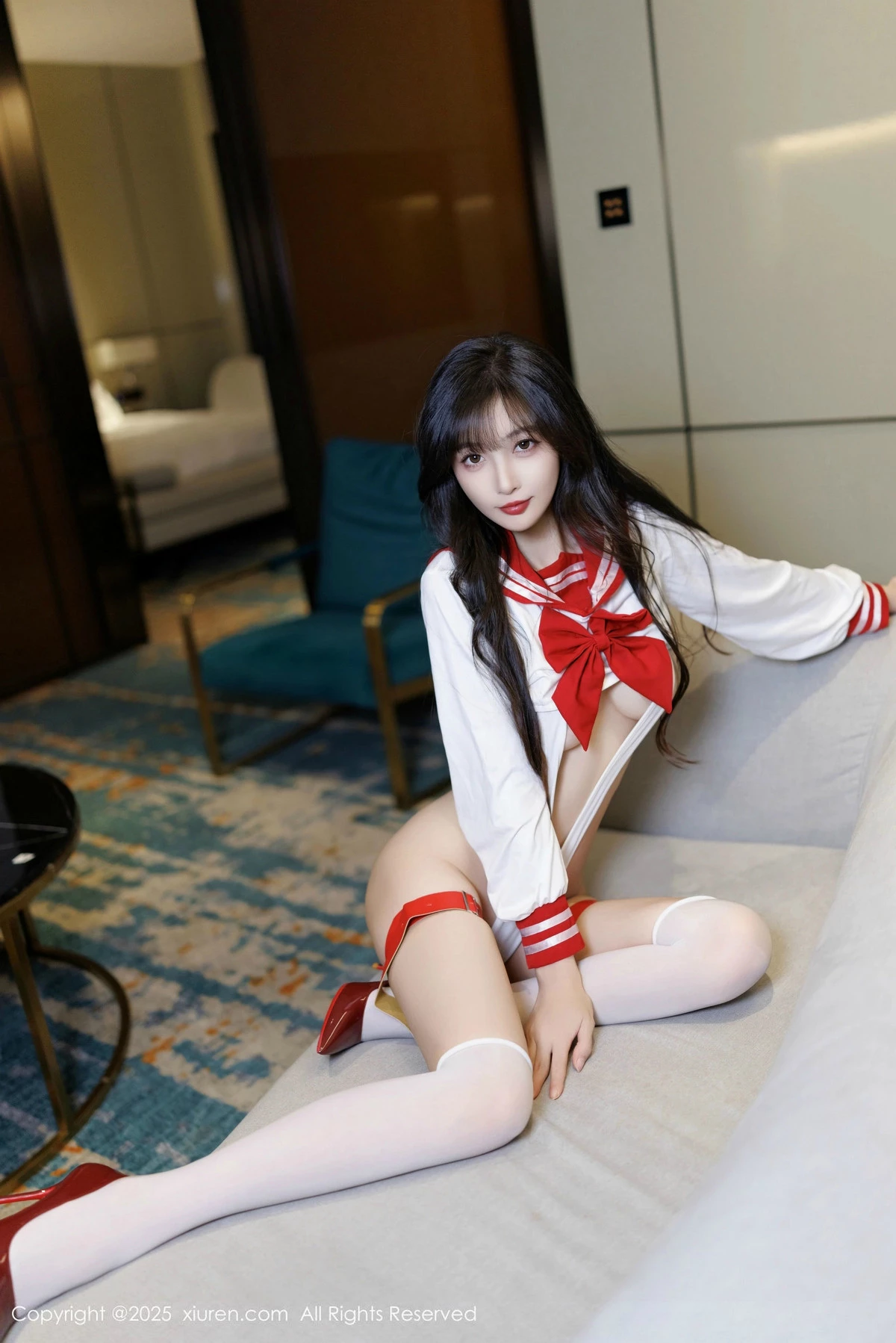 2kmn.vip_[XiuRen秀人网]No.9800_模特林星阑性感白色高叉连体内衣+蕾丝内衣秀曼妙身材诱惑写真84P