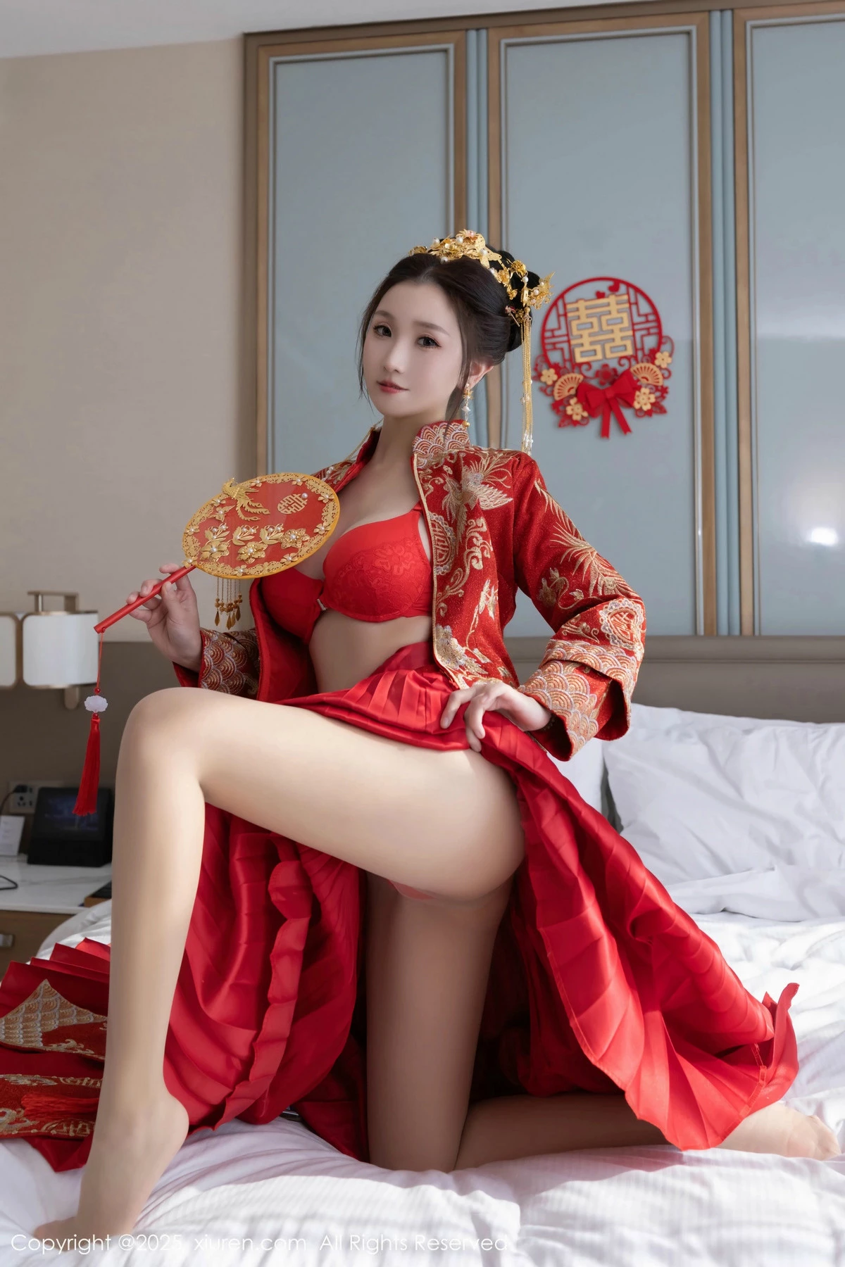 2kmn.vip_[XiuRen秀人网]No.9811_模特杏子Yada性感新娘装红色情趣内衣配超薄肉丝秀美腿诱惑写真84P