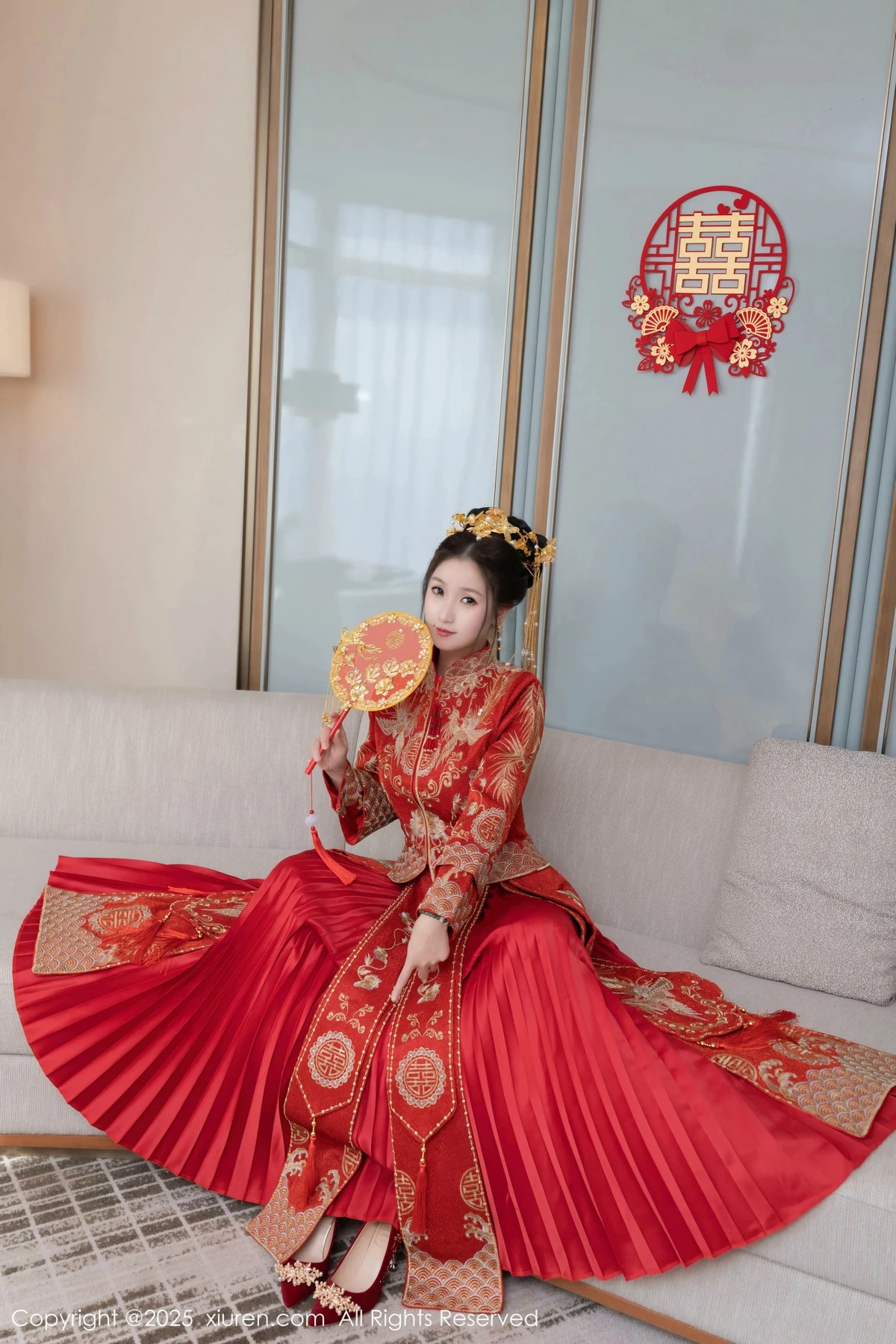 2kmn.vip_[XiuRen秀人网]No.9811_模特杏子Yada性感新娘装红色情趣内衣配超薄肉丝秀美腿诱惑写真84P