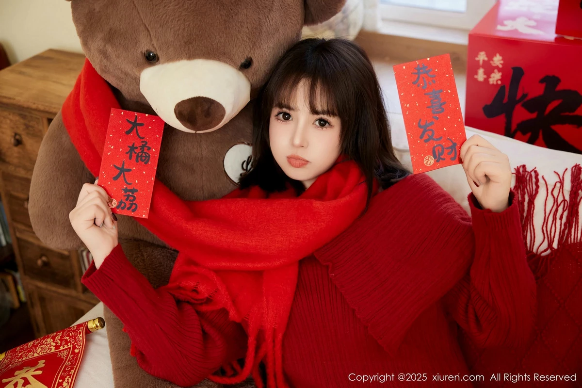 2kmn.vip_[XiuRen秀人网]No.9818_模特养乐多Doll新年主题性感喜庆红色内衣秀完美身材诱惑写真66P