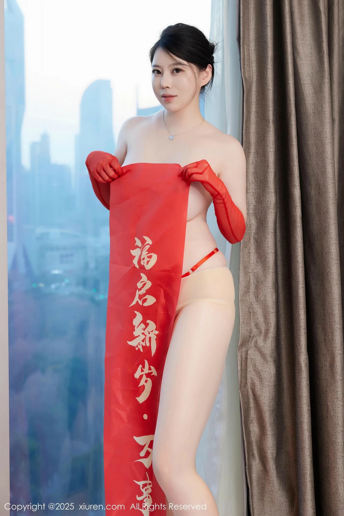 2kmn.vip_[XiuRen秀人网]No.9816_模特白茹雪abby新年主题性感红色情趣内衣配超薄肉丝完美诱惑写真78P