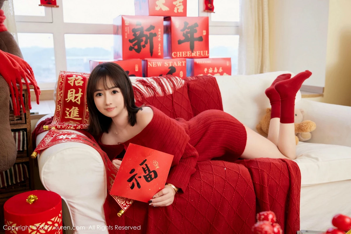 2kmn.vip_[XiuRen秀人网]No.9818_模特养乐多Doll新年主题性感喜庆红色内衣秀完美身材诱惑写真66P