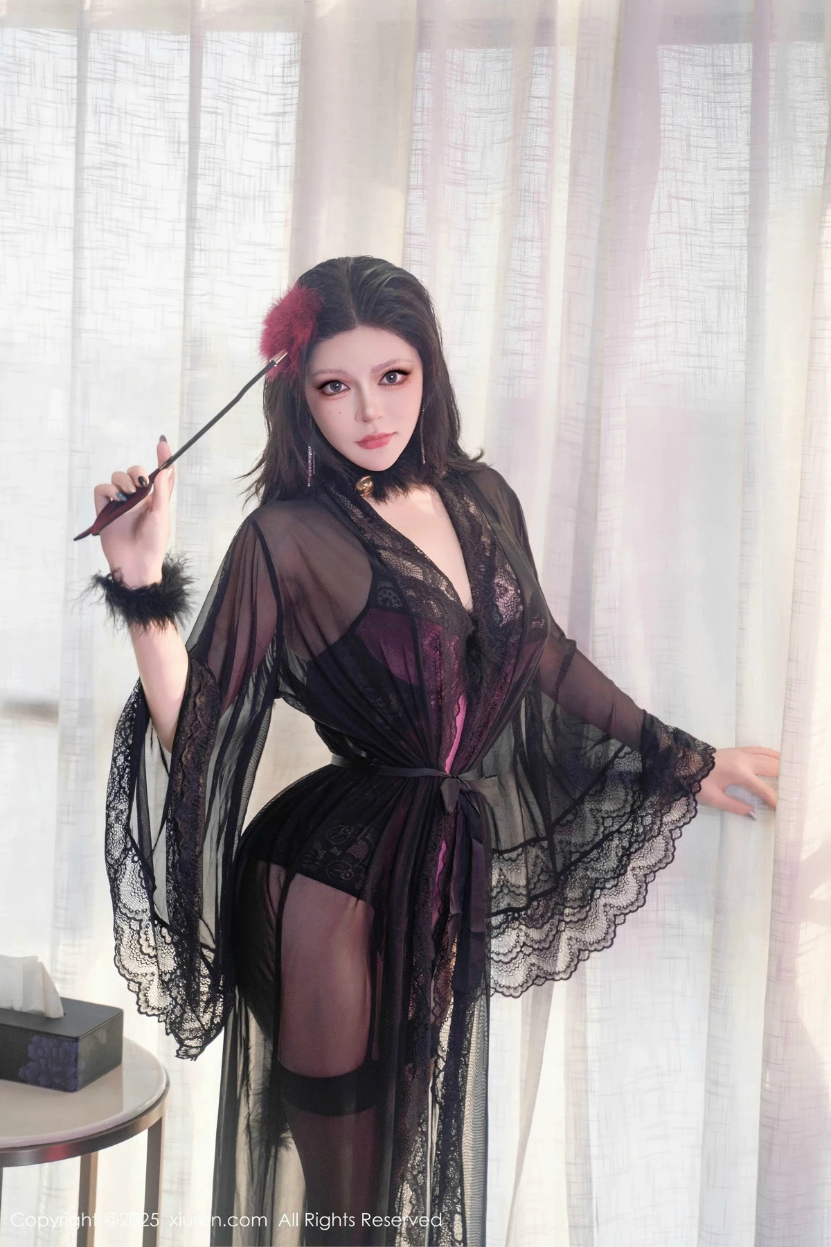 2kmn.vip_[XiuRen秀人网]No.9846_模特伊丽莎有点白性感红色连体衣配黑丝吊袜秀丰腴身姿诱惑写真96P