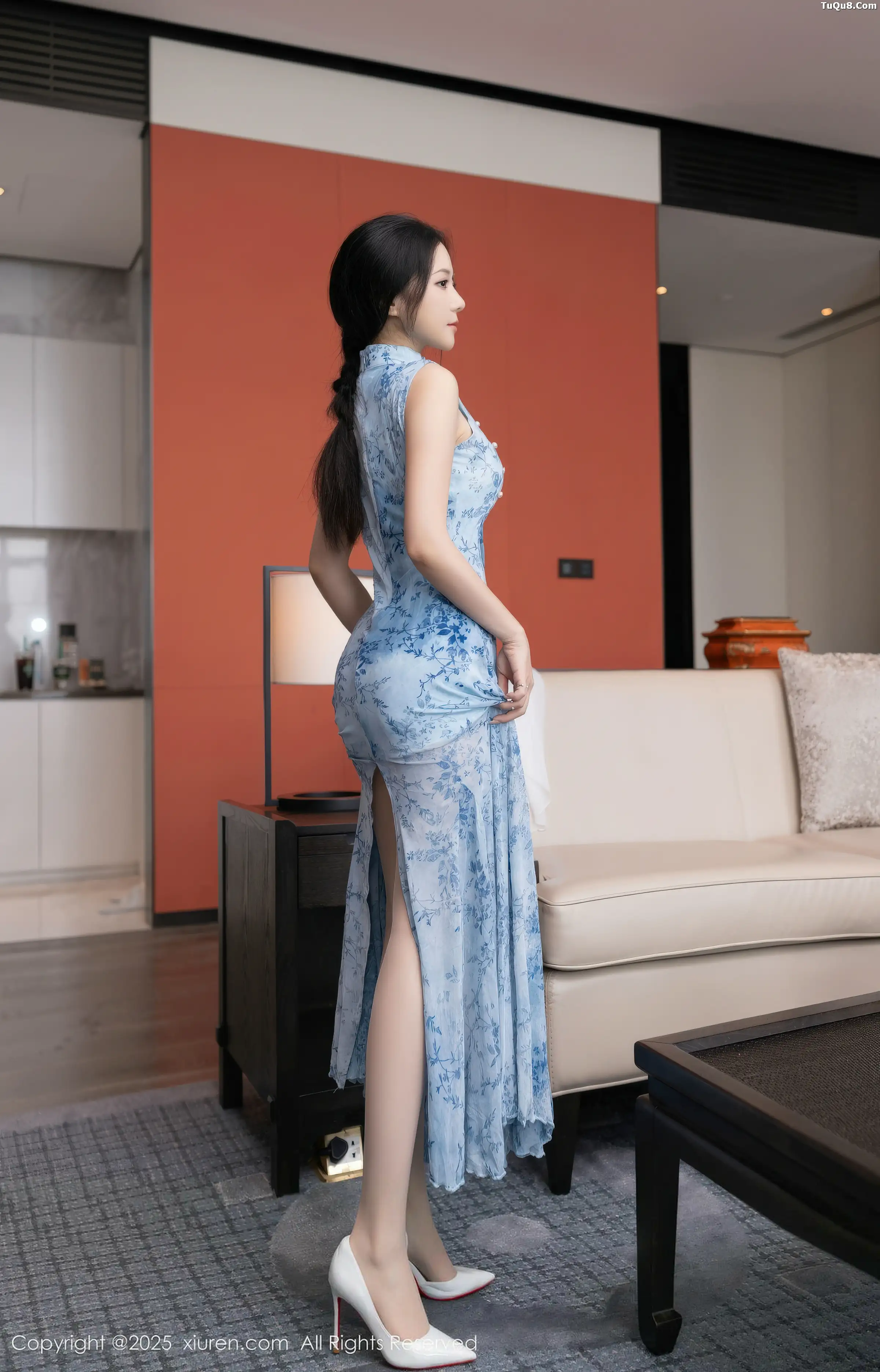 2kmn.vip_[XiuRen秀人网]No.11133_模特鱼子酱Fish性感青瓷连衣裙露白色蕾丝内衣秀曼妙身姿诱惑写真81P