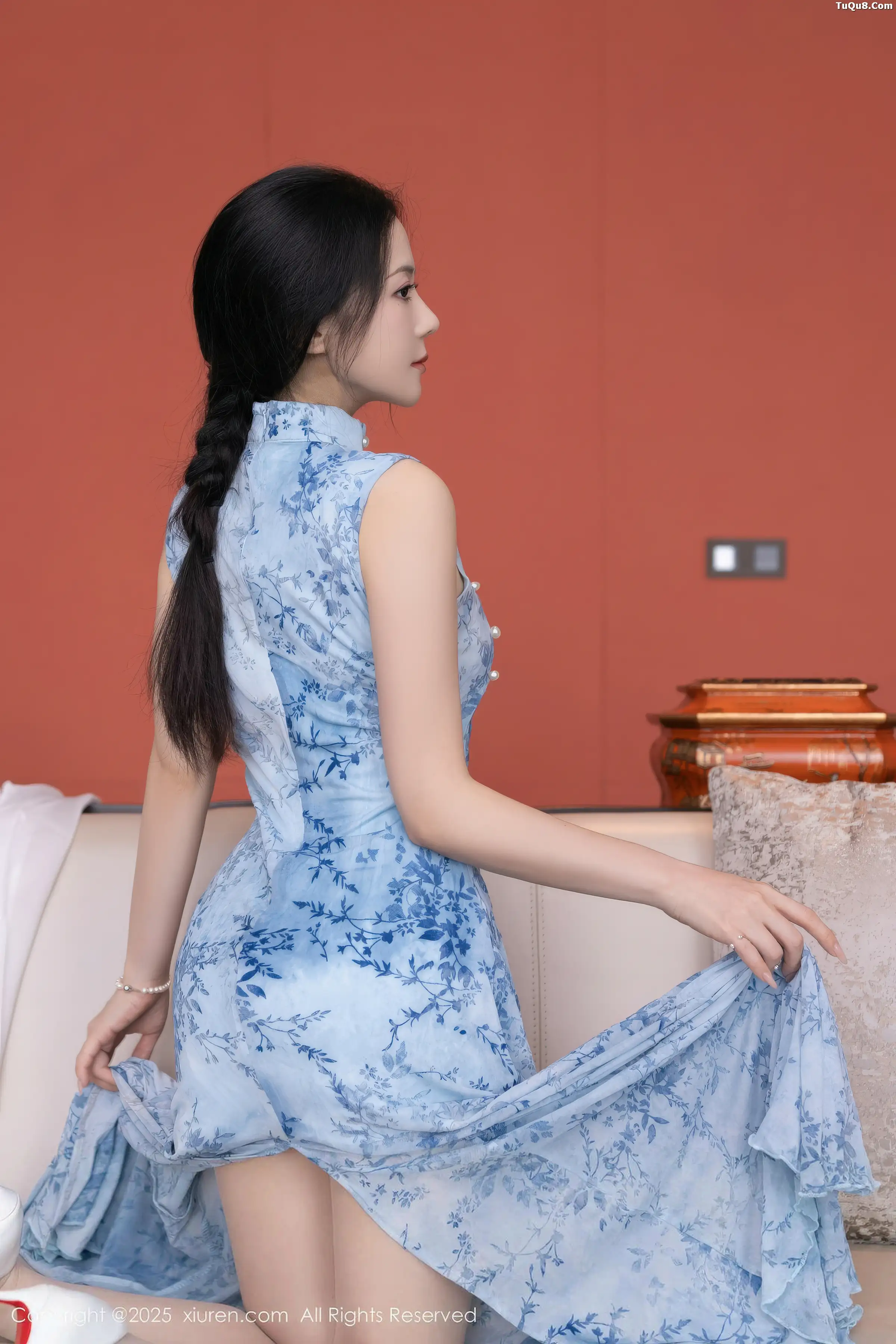 2kmn.vip_[XiuRen秀人网]No.11133_模特鱼子酱Fish性感青瓷连衣裙露白色蕾丝内衣秀曼妙身姿诱惑写真81P