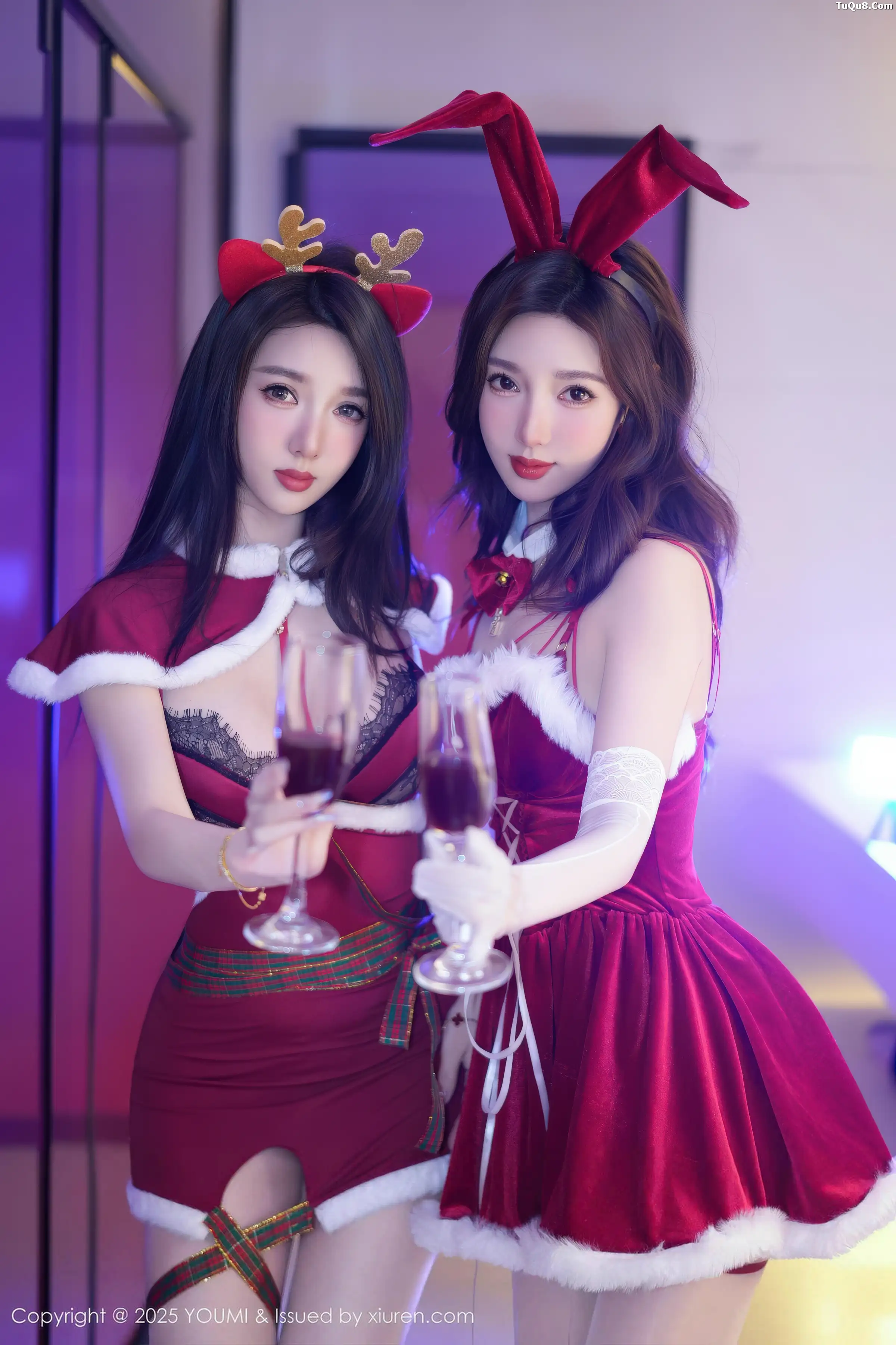 2kmn.vip_[YouMi尤蜜荟]Vol.1192_模特合集双胞胎美女Twins-桃之夭夭性感圣诞女郎服饰撩人诱惑写真77P