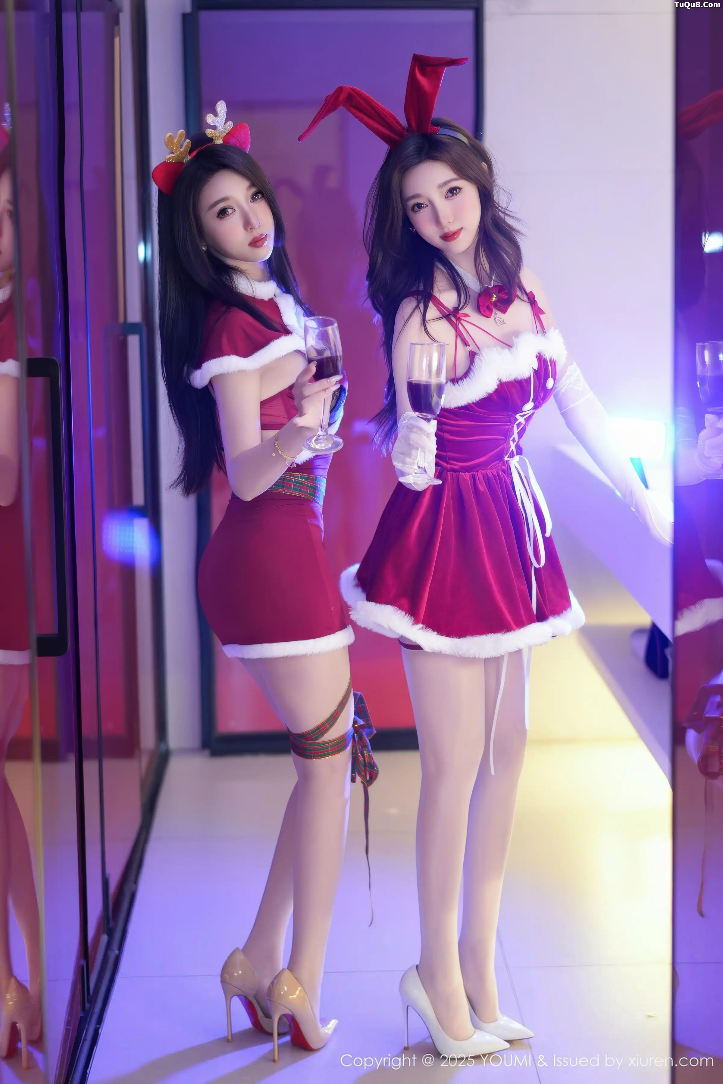 2kmn.vip_[YouMi尤蜜荟]Vol.1192_模特合集双胞胎美女Twins-桃之夭夭性感圣诞女郎服饰撩人诱惑写真77P