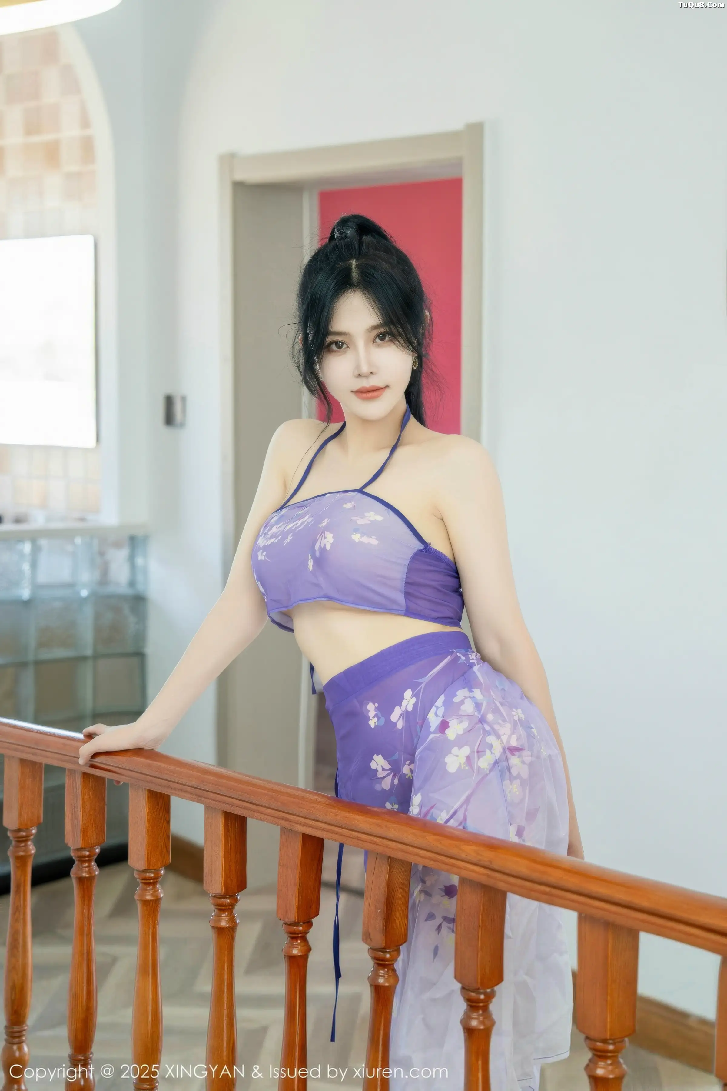 2kmn.vip_[XINGYAN星颜社]VOL.450_女神刘钰儿宾馆场景情感紫色轻透服饰秀完美身材惹火诱惑写真60P