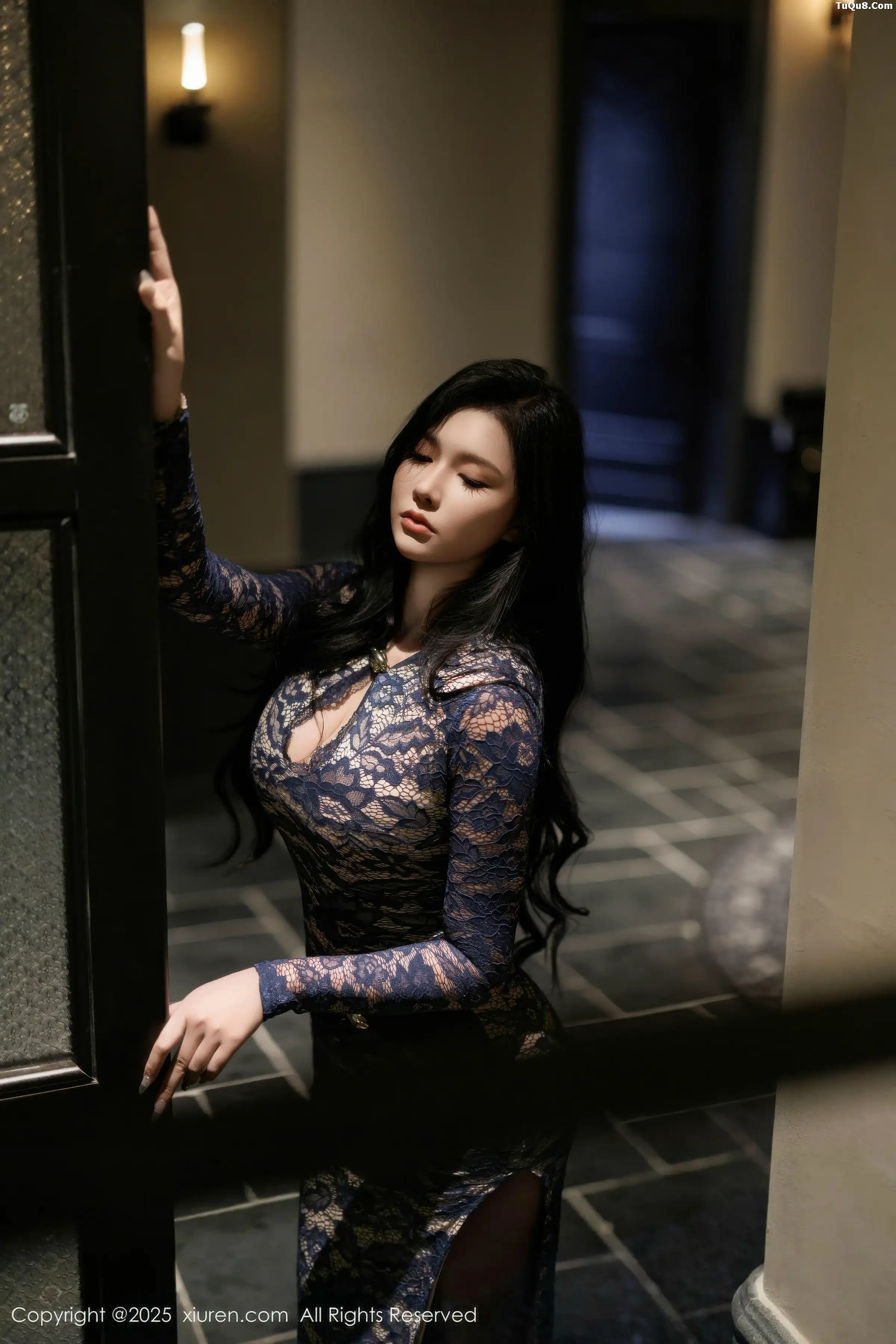 2kmn.vip_[XiuRen秀人网]No.11148_模特娜比性感蕾丝长裙露蓝色内衣配超薄黑丝秀凹凸身材诱惑写真82P