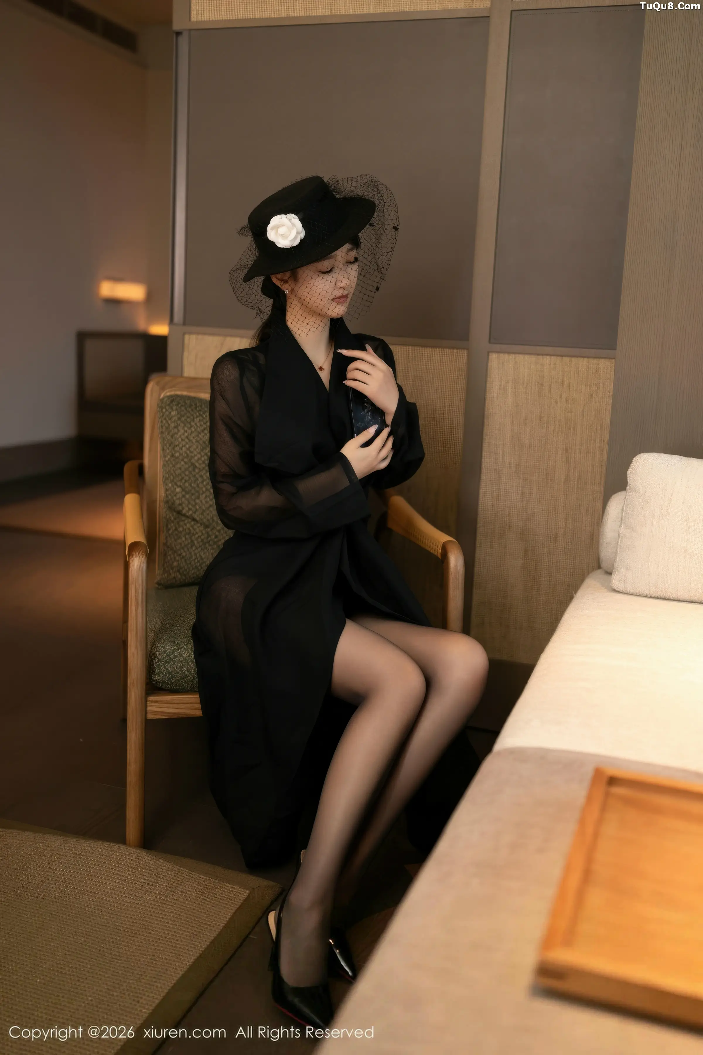 2kmn.vip_[XiuRen秀人网]No.11309_模特唐安琪性感黑色薄纱礼服露黑色内衣配超薄黑丝秀美腿诱惑写真74P