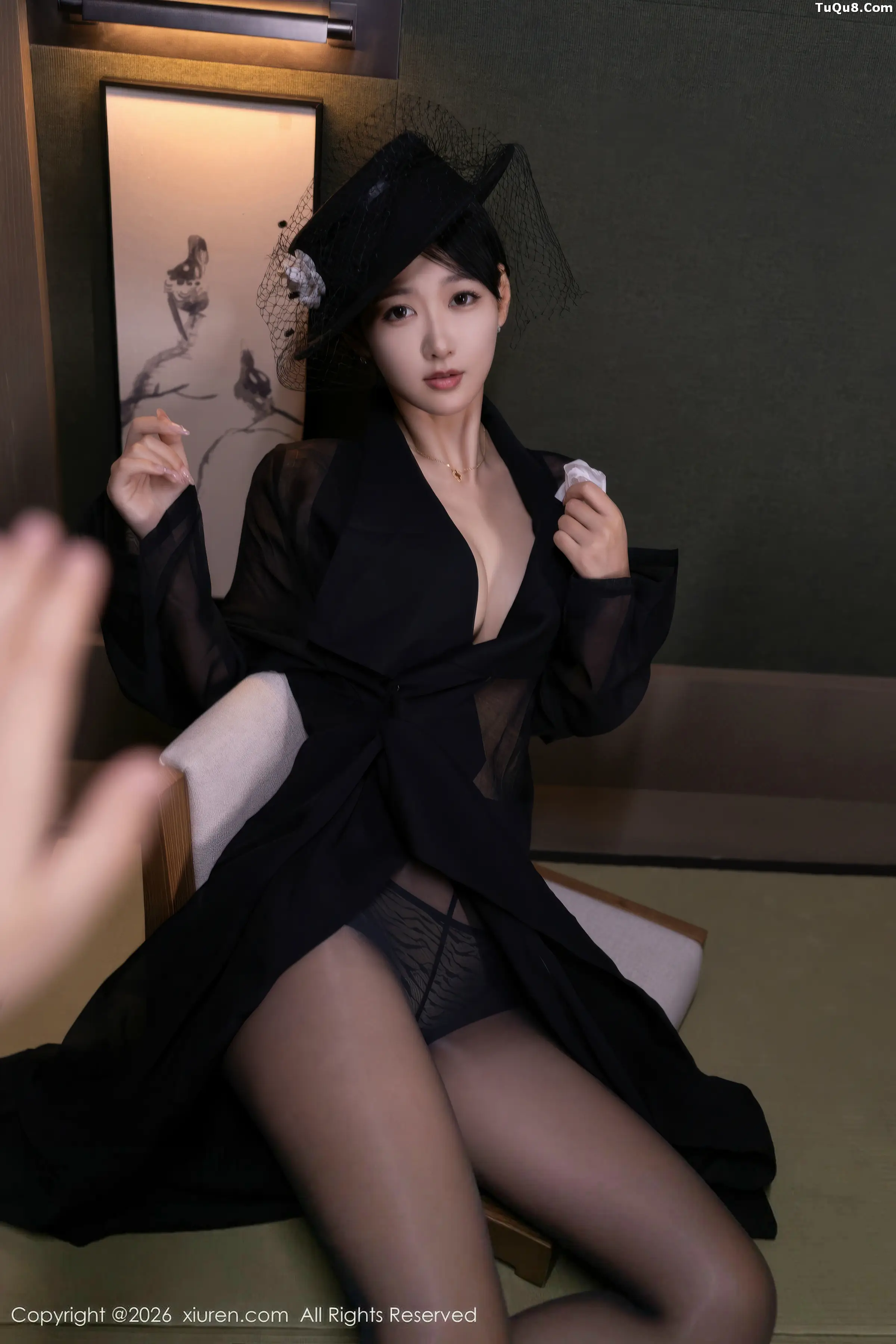 2kmn.vip_[XiuRen秀人网]No.11309_模特唐安琪性感黑色薄纱礼服露黑色内衣配超薄黑丝秀美腿诱惑写真74P