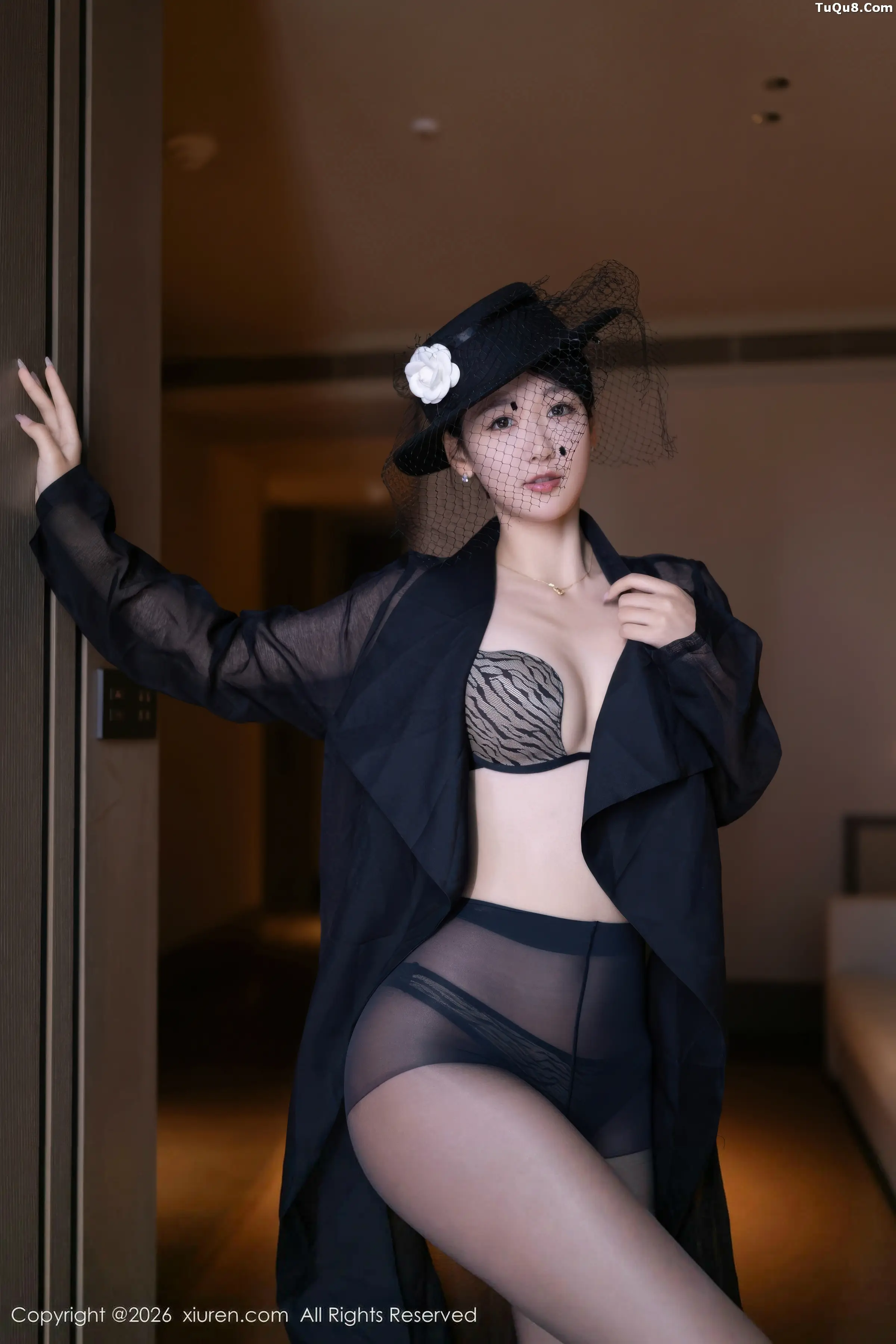 2kmn.vip_[XiuRen秀人网]No.11309_模特唐安琪性感黑色薄纱礼服露黑色内衣配超薄黑丝秀美腿诱惑写真74P