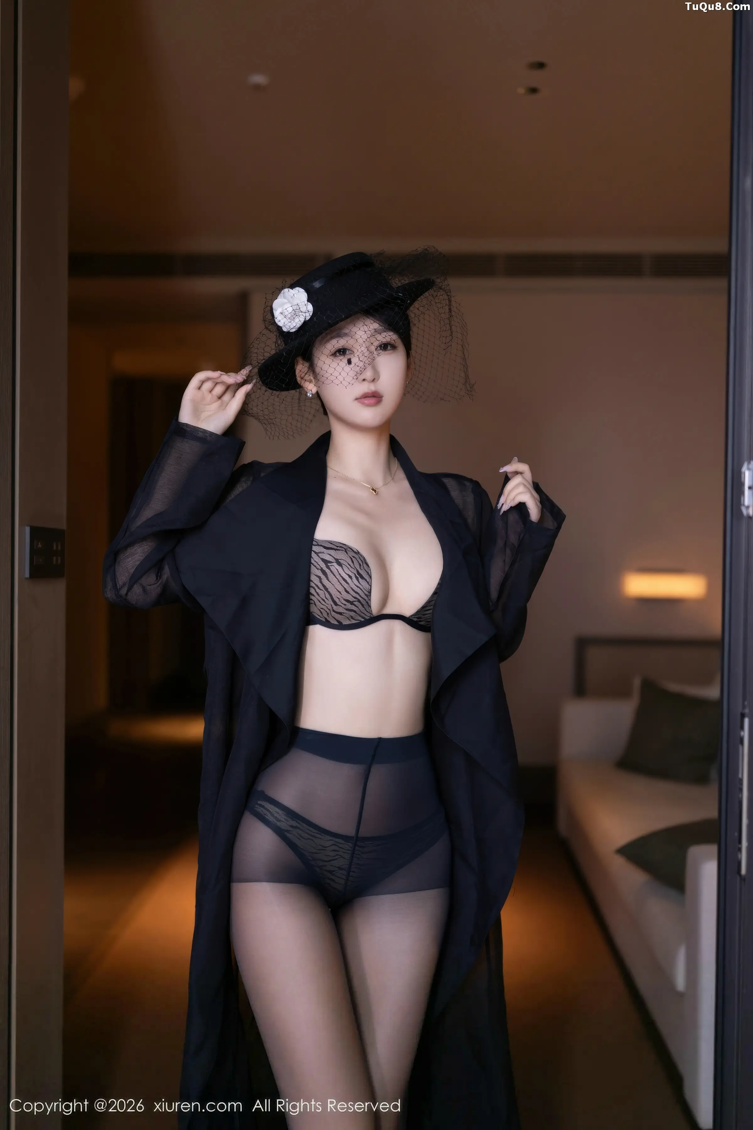 2kmn.vip_[XiuRen秀人网]No.11309_模特唐安琪性感黑色薄纱礼服露黑色内衣配超薄黑丝秀美腿诱惑写真74P