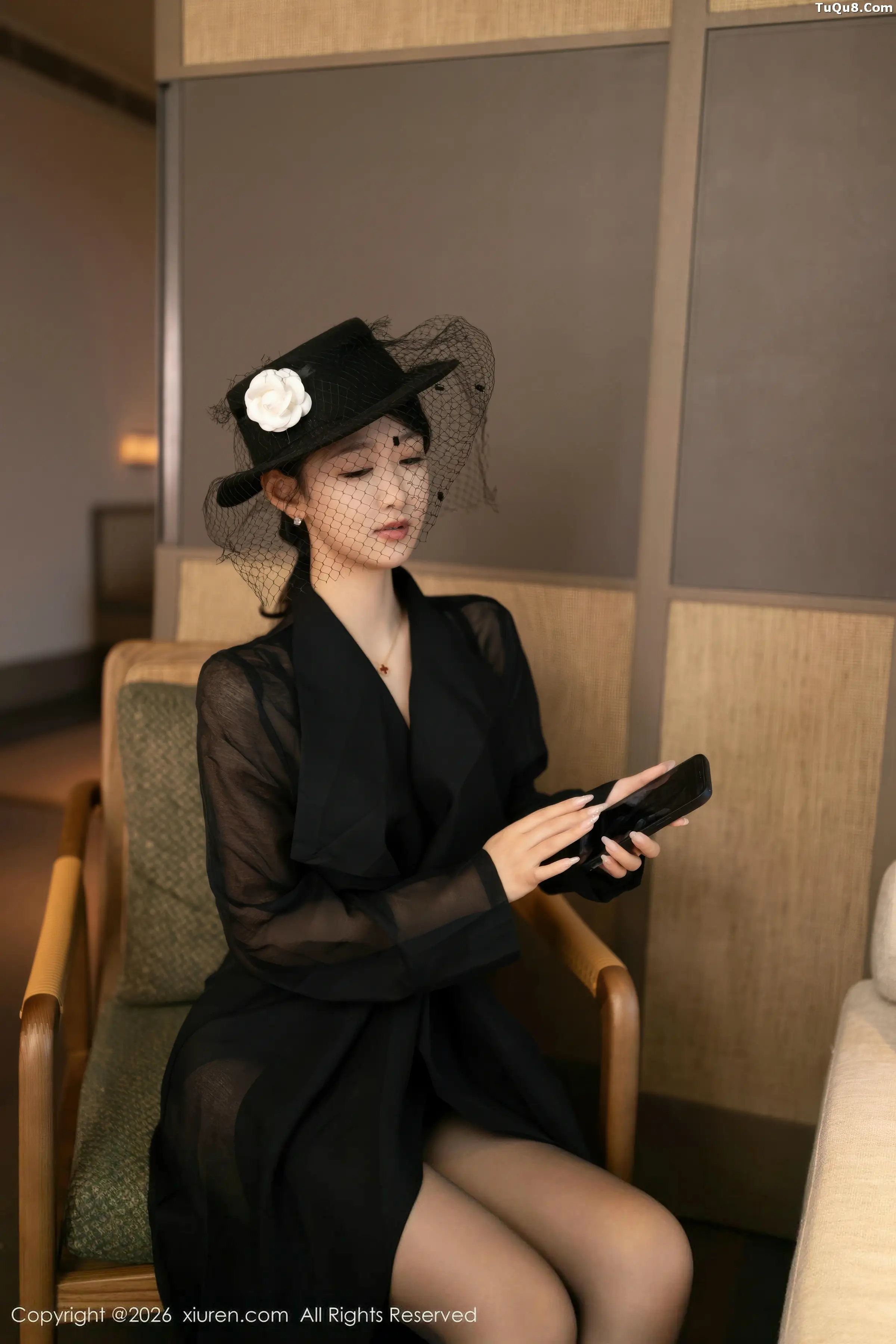 2kmn.vip_[XiuRen秀人网]No.11309_模特唐安琪性感黑色薄纱礼服露黑色内衣配超薄黑丝秀美腿诱惑写真74P