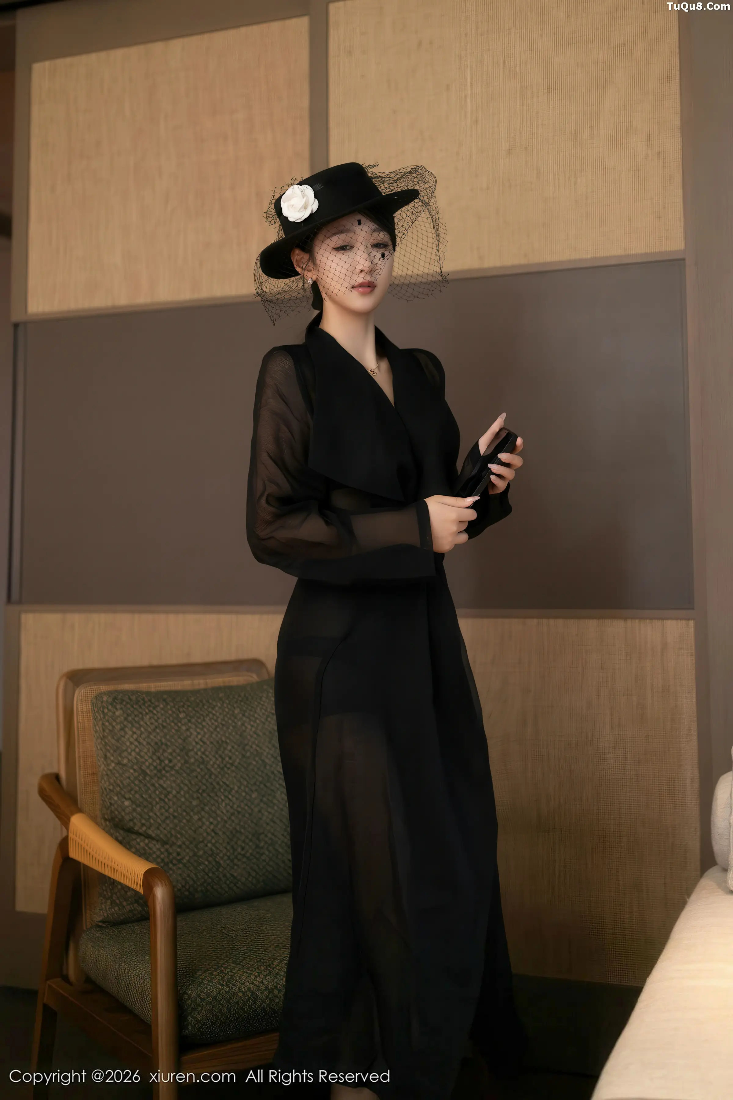 2kmn.vip_[XiuRen秀人网]No.11309_模特唐安琪性感黑色薄纱礼服露黑色内衣配超薄黑丝秀美腿诱惑写真74P