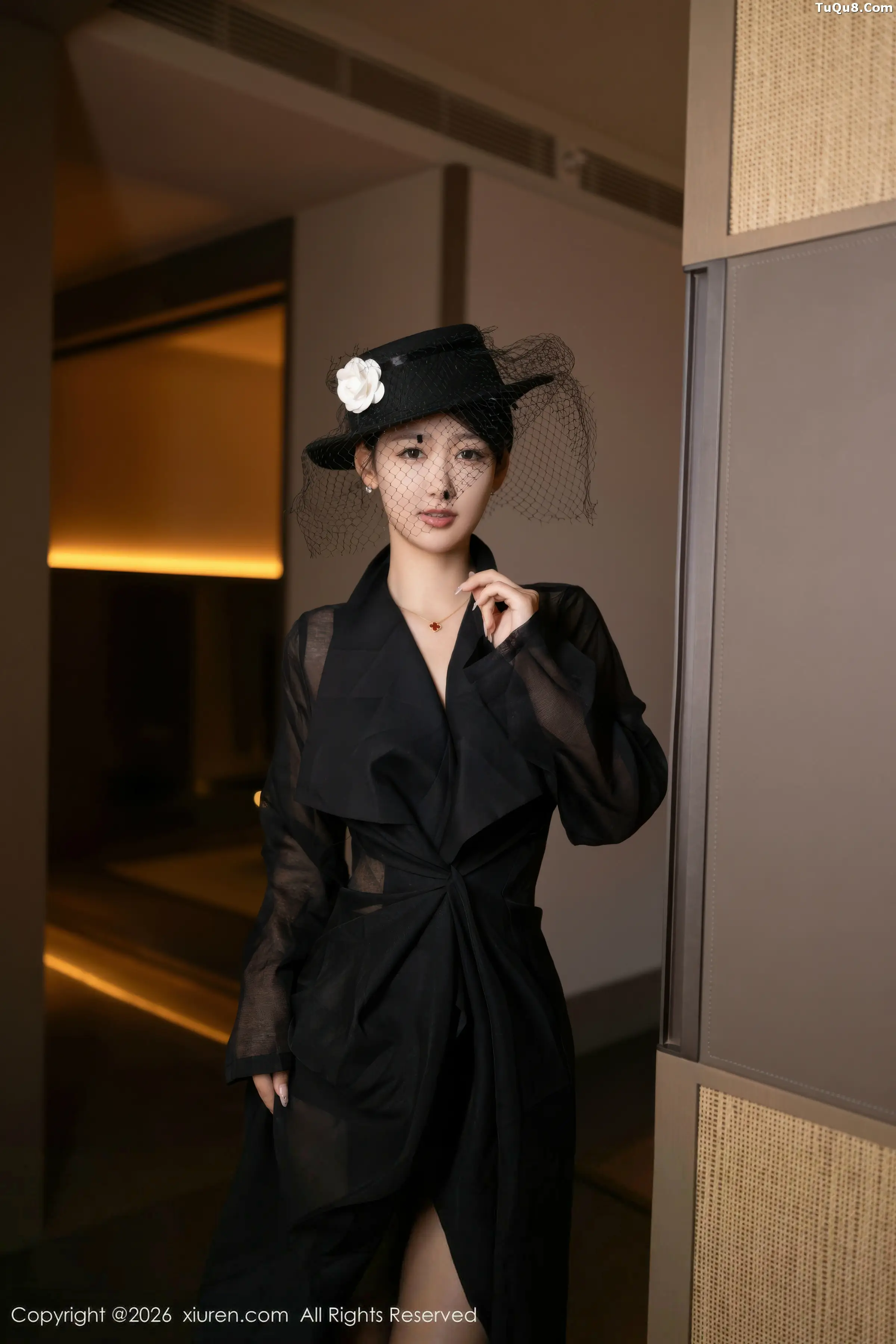 2kmn.vip_[XiuRen秀人网]No.11309_模特唐安琪性感黑色薄纱礼服露黑色内衣配超薄黑丝秀美腿诱惑写真74P