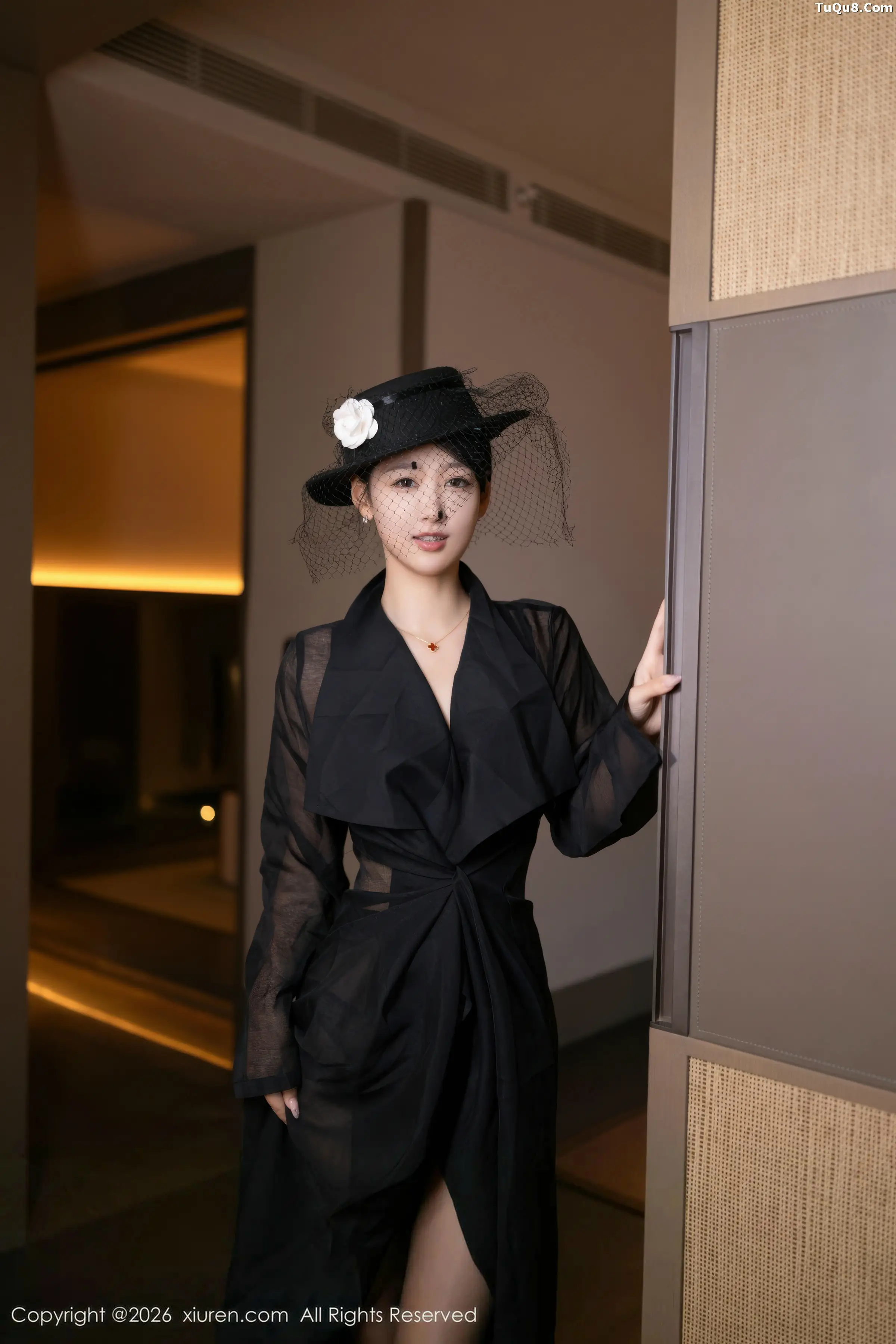 2kmn.vip_[XiuRen秀人网]No.11309_模特唐安琪性感黑色薄纱礼服露黑色内衣配超薄黑丝秀美腿诱惑写真74P