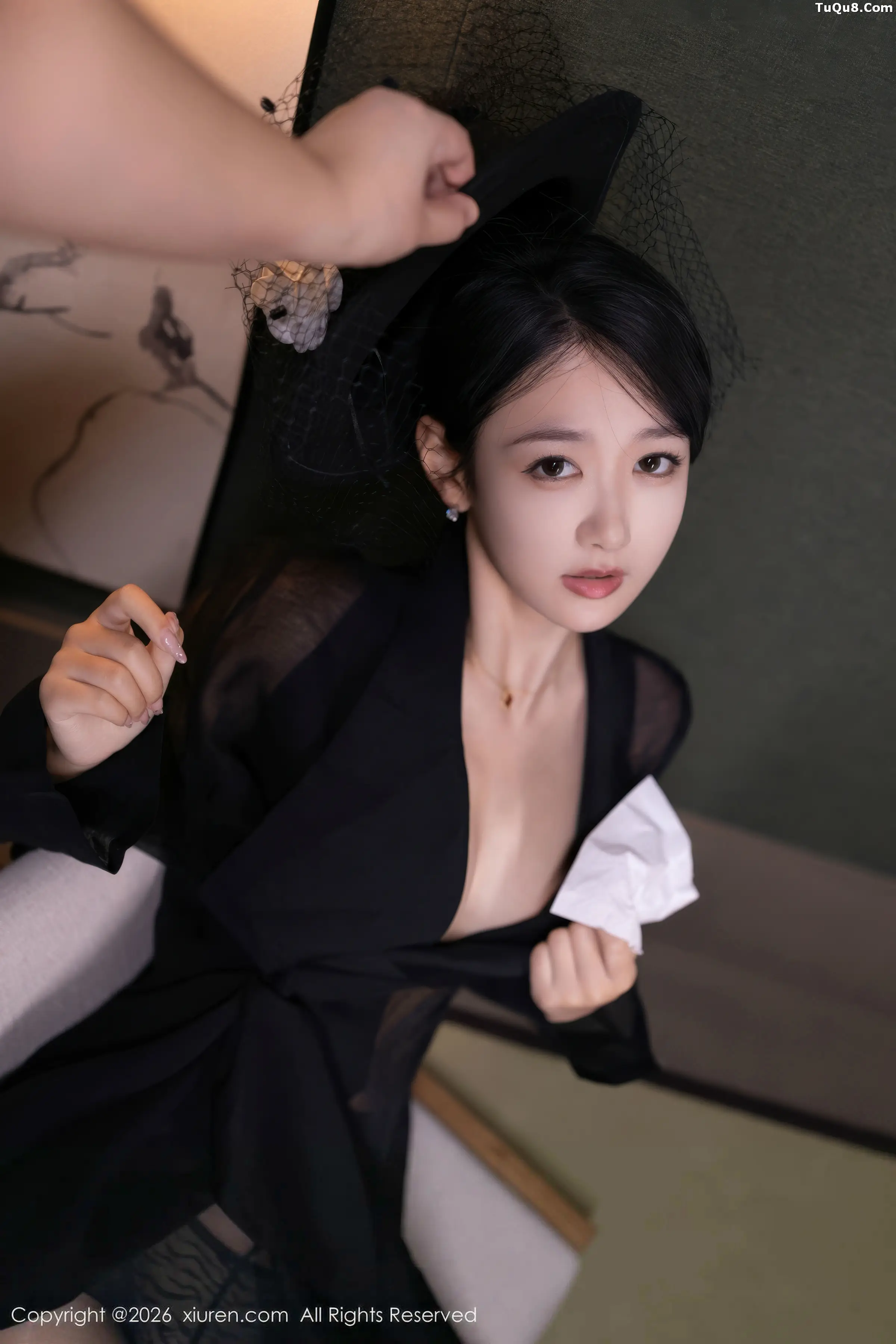 2kmn.vip_[XiuRen秀人网]No.11309_模特唐安琪性感黑色薄纱礼服露黑色内衣配超薄黑丝秀美腿诱惑写真74P