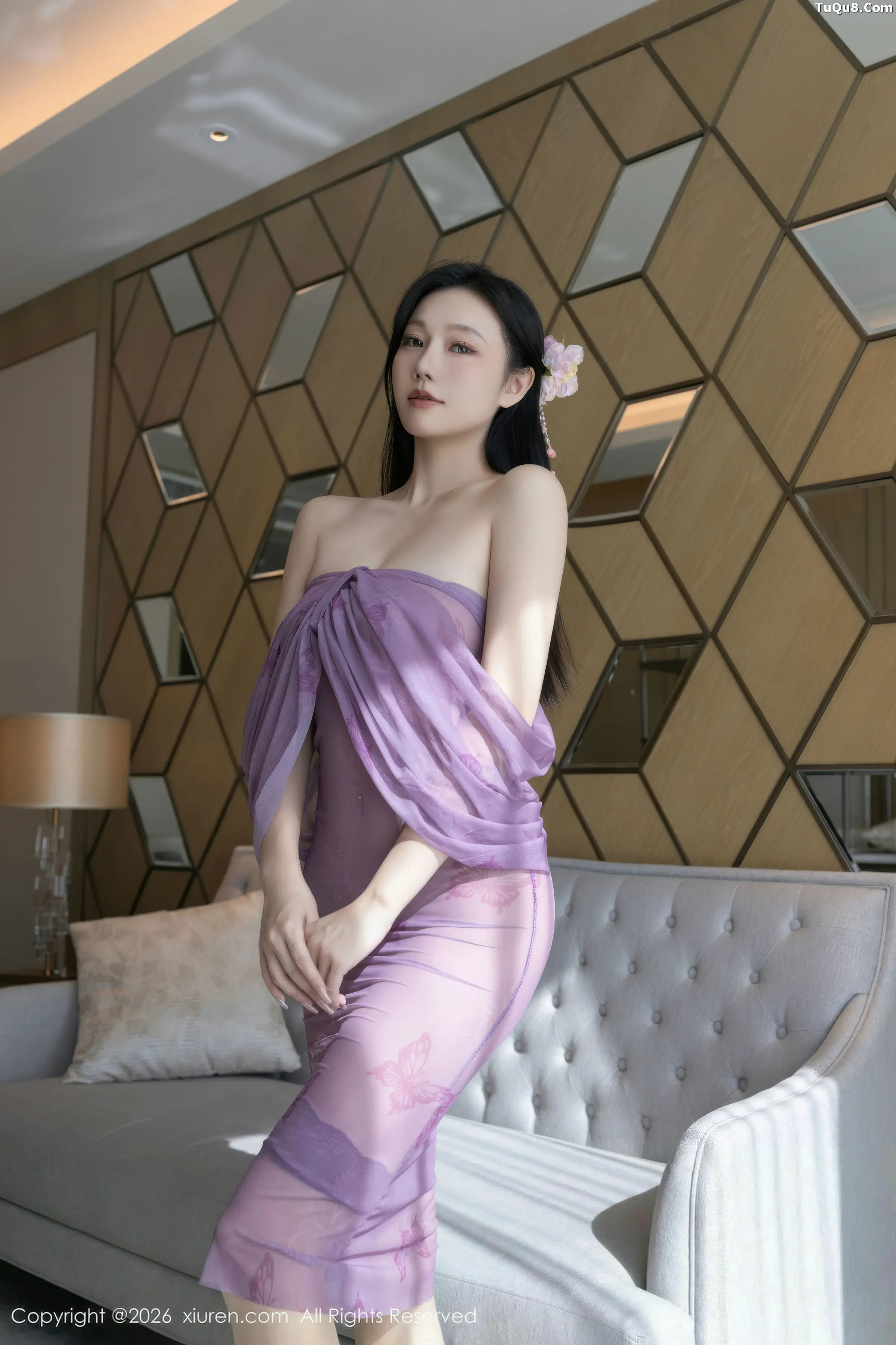 2kmn.vip_[XiuRen秀人网]No.11312_模特安然anran性感紫色薄纱连衣裙配超薄肉丝秀柔美身姿诱惑写真78P