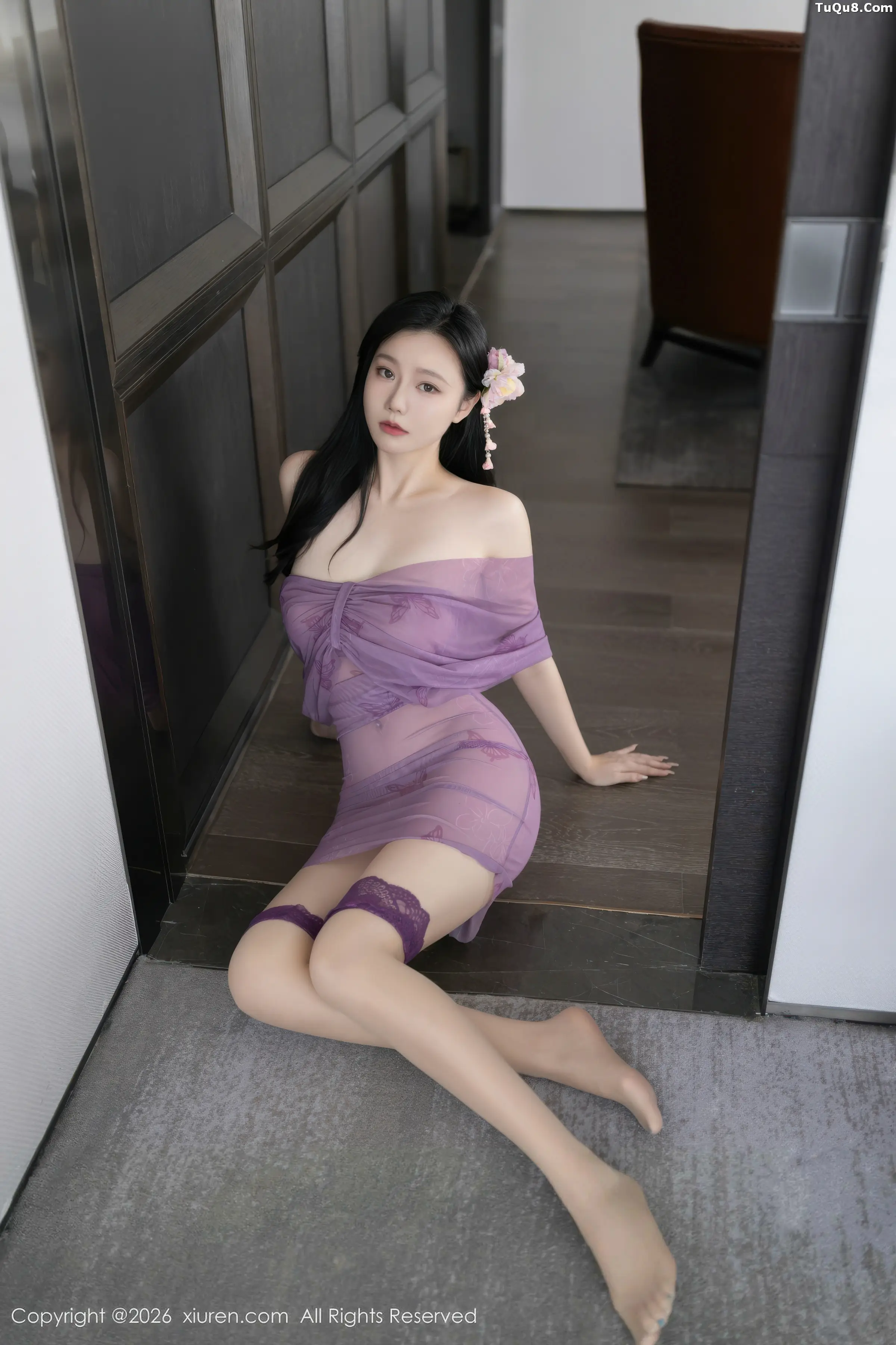 2kmn.vip_[XiuRen秀人网]No.11312_模特安然anran性感紫色薄纱连衣裙配超薄肉丝秀柔美身姿诱惑写真78P