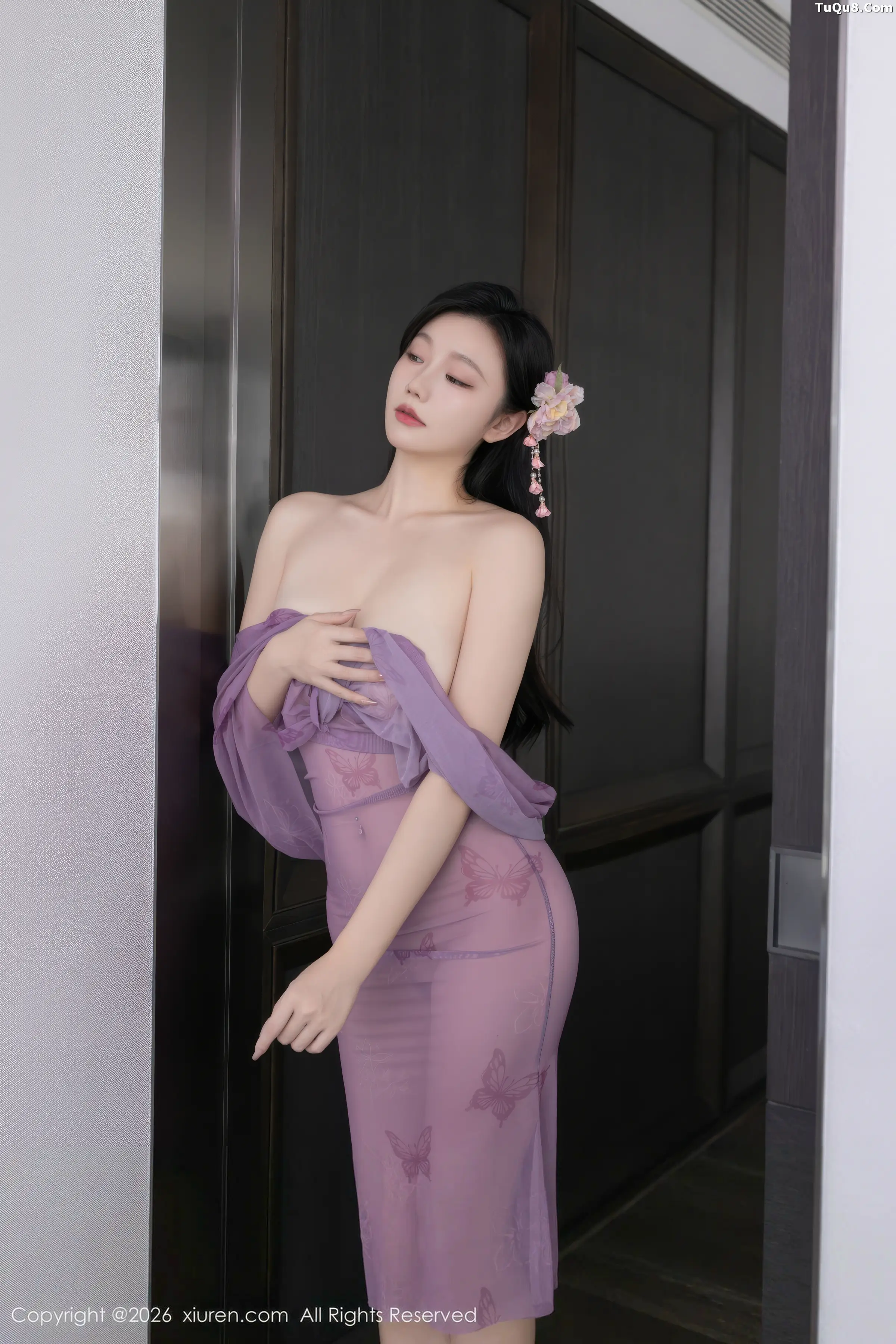 2kmn.vip_[XiuRen秀人网]No.11312_模特安然anran性感紫色薄纱连衣裙配超薄肉丝秀柔美身姿诱惑写真78P