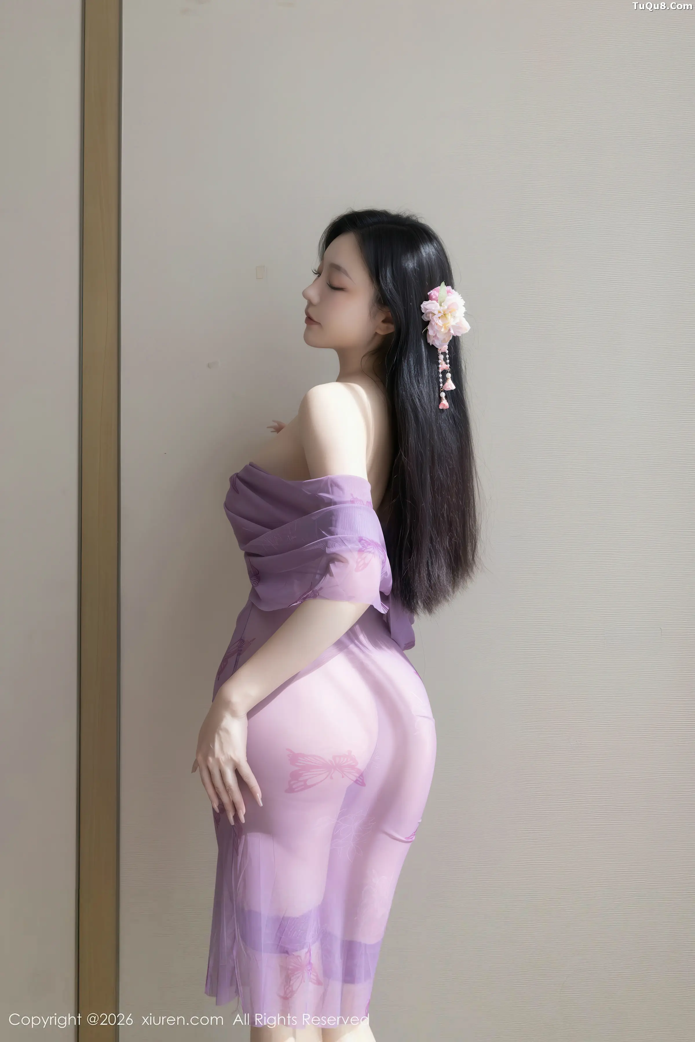 2kmn.vip_[XiuRen秀人网]No.11312_模特安然anran性感紫色薄纱连衣裙配超薄肉丝秀柔美身姿诱惑写真78P