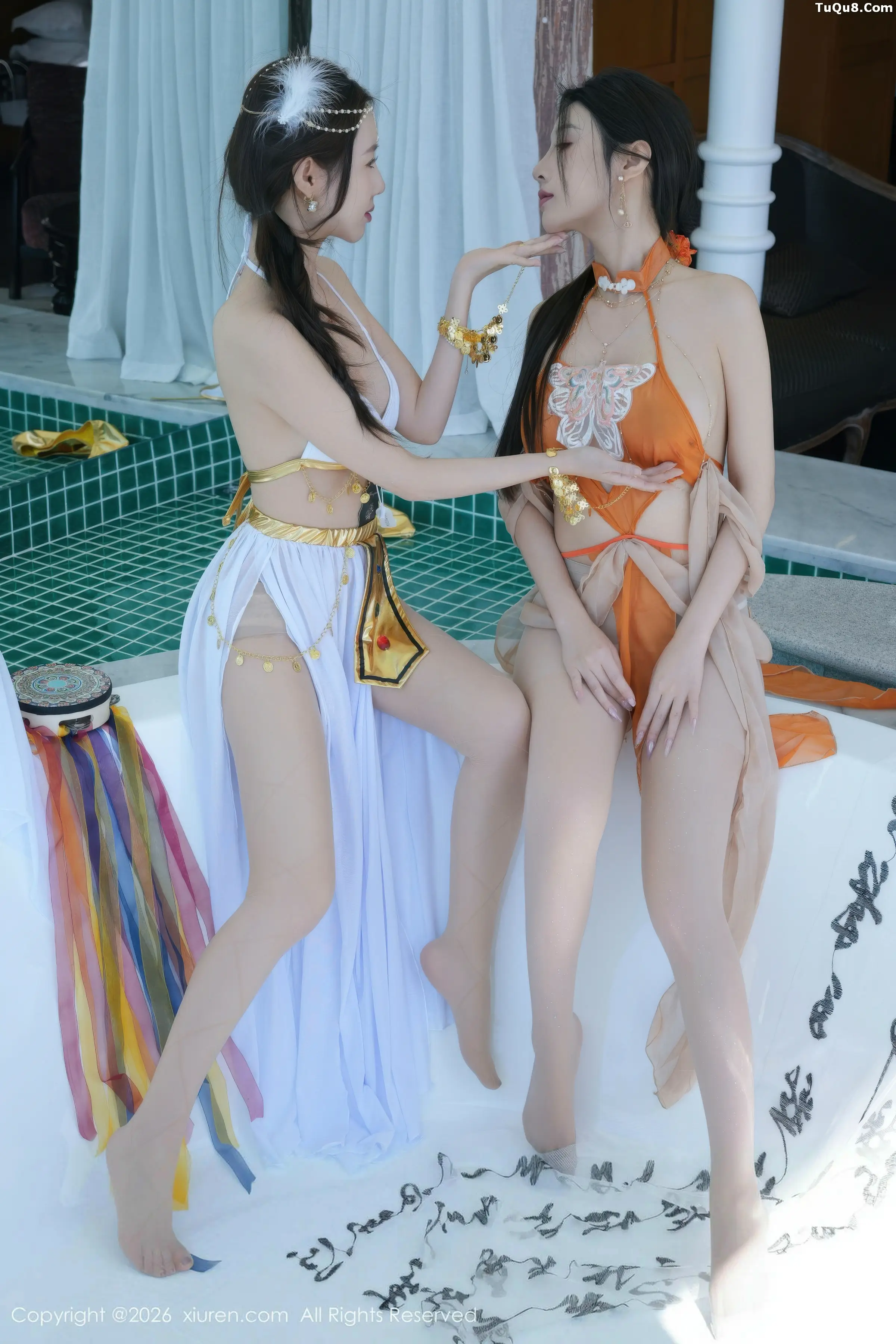 2kmn.vip_[XiuRen秀人网]No.11315_女神合集Twins-桃之夭夭性感姐妹花古典薄纱秀惹火身材诱惑写真82P