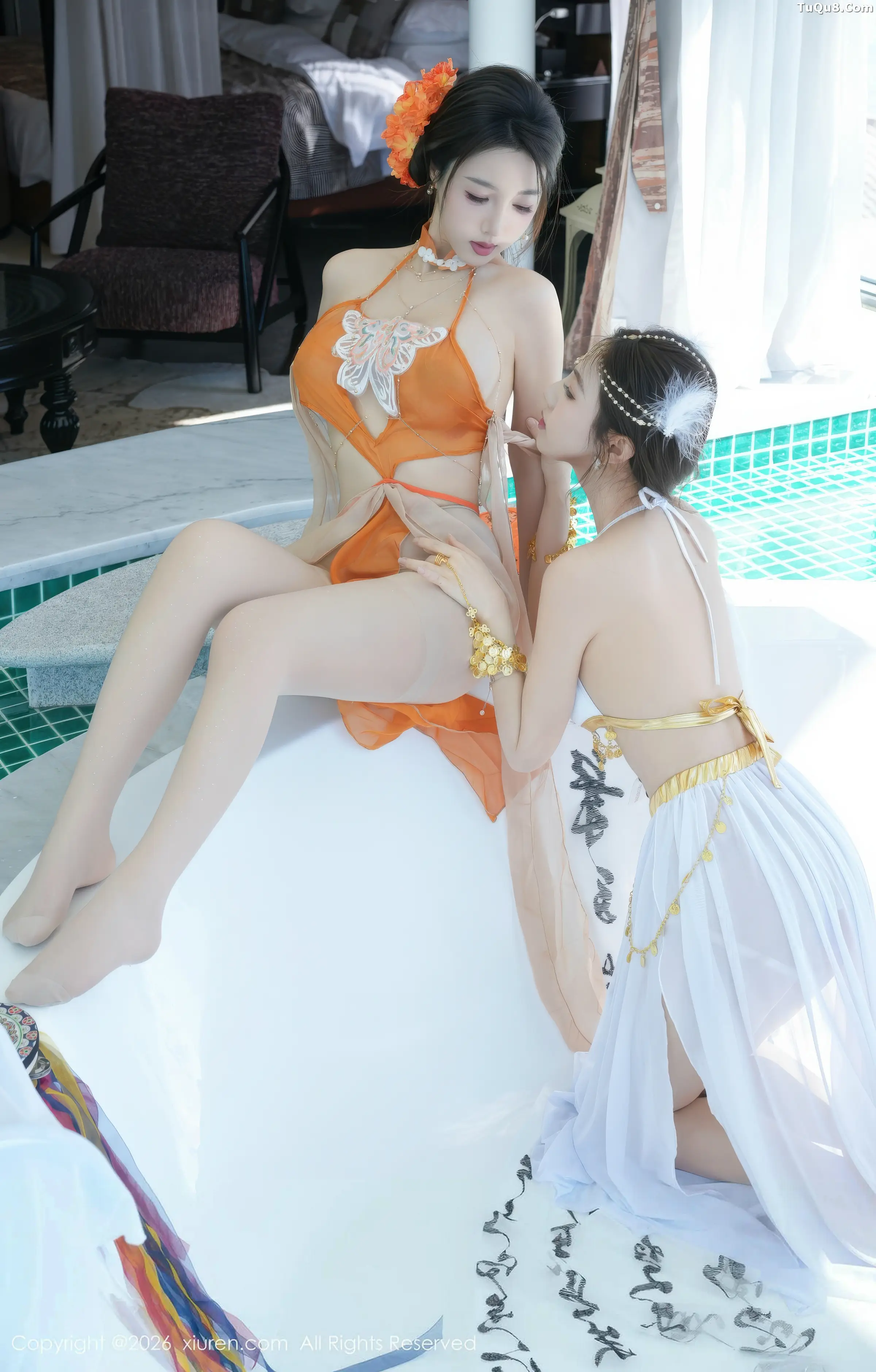 2kmn.vip_[XiuRen秀人网]No.11315_女神合集Twins-桃之夭夭性感姐妹花古典薄纱秀惹火身材诱惑写真82P