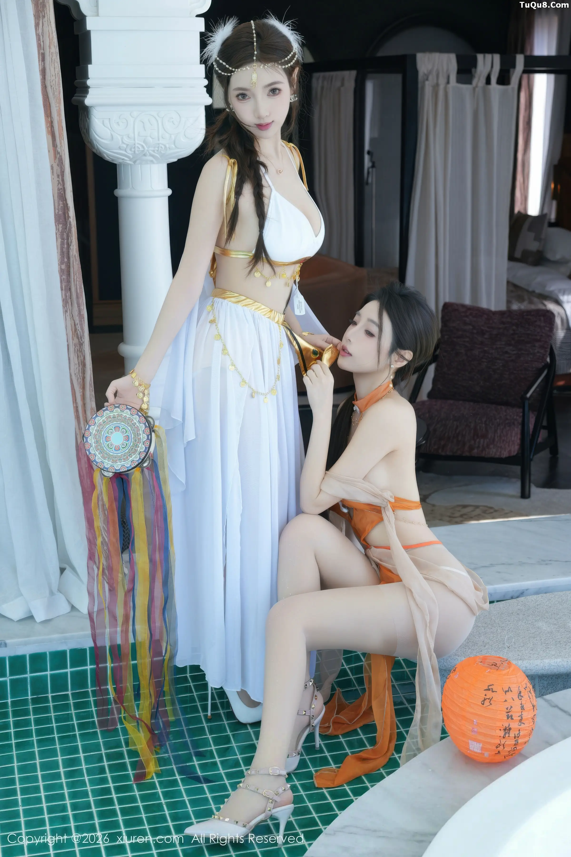 2kmn.vip_[XiuRen秀人网]No.11315_女神合集Twins-桃之夭夭性感姐妹花古典薄纱秀惹火身材诱惑写真82P